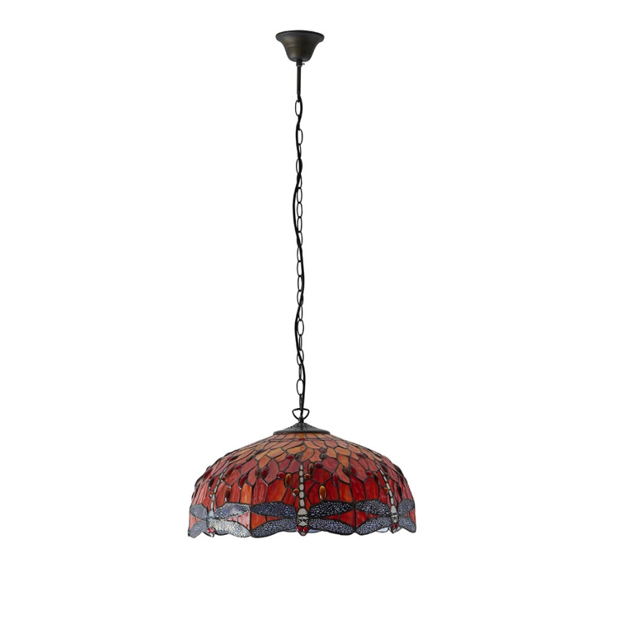 Endon 64082 - Tiffany DRAGONFLY láncos csillár, 3x E27/60W/230V, átmérő 50 cm