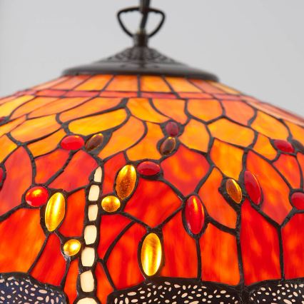 Endon 64082 - Tiffany DRAGONFLY láncos csillár, 3x E27/60W/230V, átmérő 50 cm