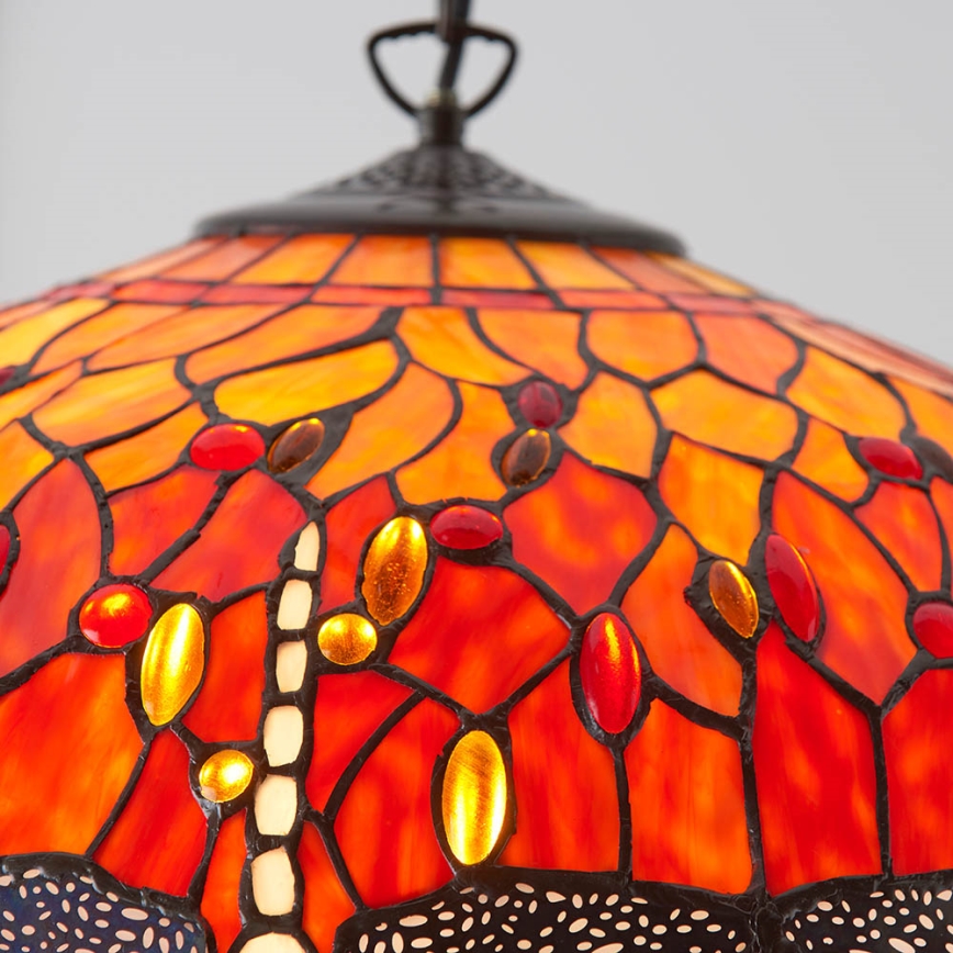 Endon 64082 - Tiffany DRAGONFLY láncos csillár, 3x E27/60W/230V, átmérő 50 cm