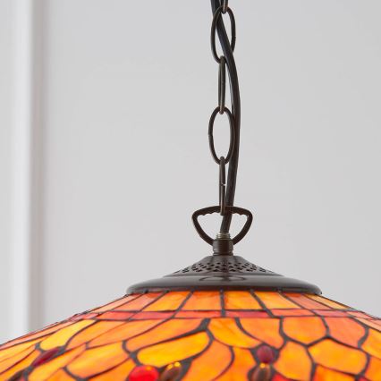 Endon 64082 - Tiffany DRAGONFLY láncos csillár, 3x E27/60W/230V, átmérő 50 cm