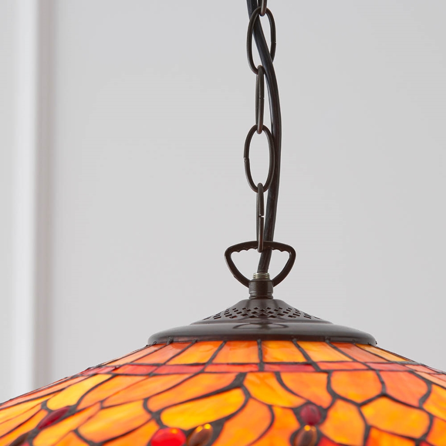 Endon 64082 - Tiffany DRAGONFLY láncos csillár, 3x E27/60W/230V, átmérő 50 cm