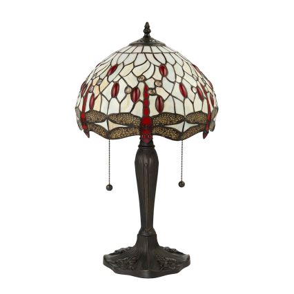 Endon 64086 - Asztali lámpa Tiffany DRAGONFLY 2xE27/60W/230V átm. 30 cm