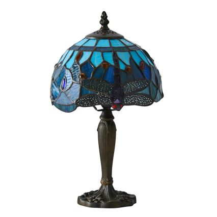 Endon 64088 - Asztali lámpa Tiffany DRAGONFLY 1xE14/7W/230V Ø 20 cm