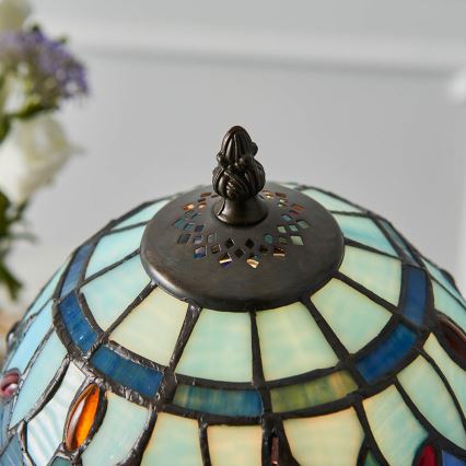 Endon 64088 - Tiffany DRAGONFLY asztali lámpa 1xE14/40W/230V, átm. 20 cm