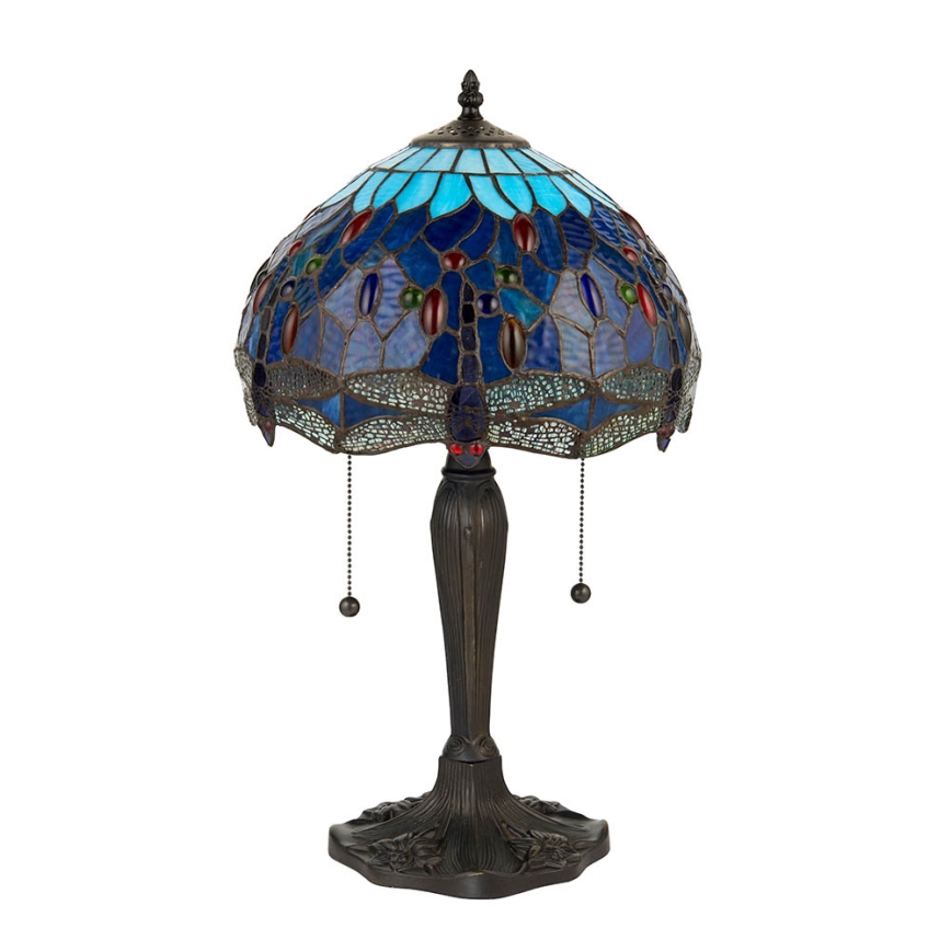 Endon 64090 - Asztali lámpa Tiffany DRAGONFLY 2xE27/60W/230V átmérő 30 cm
