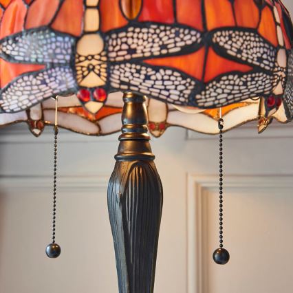 Endon 64092 - Tiffany DRAGONFLY asztali lámpa 2xE27/60W/230V Ø 30 cm