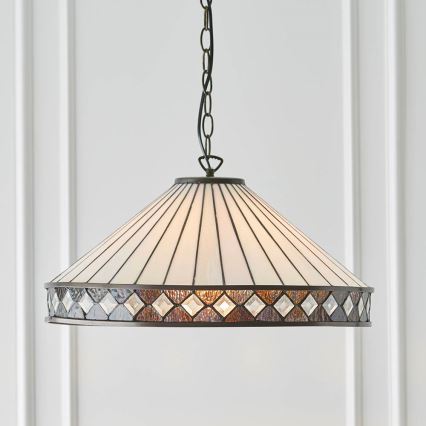 Endon 64147 - Láncos csillár Tiffany FARGO 1xE27/60W/230V átm. 50 cm