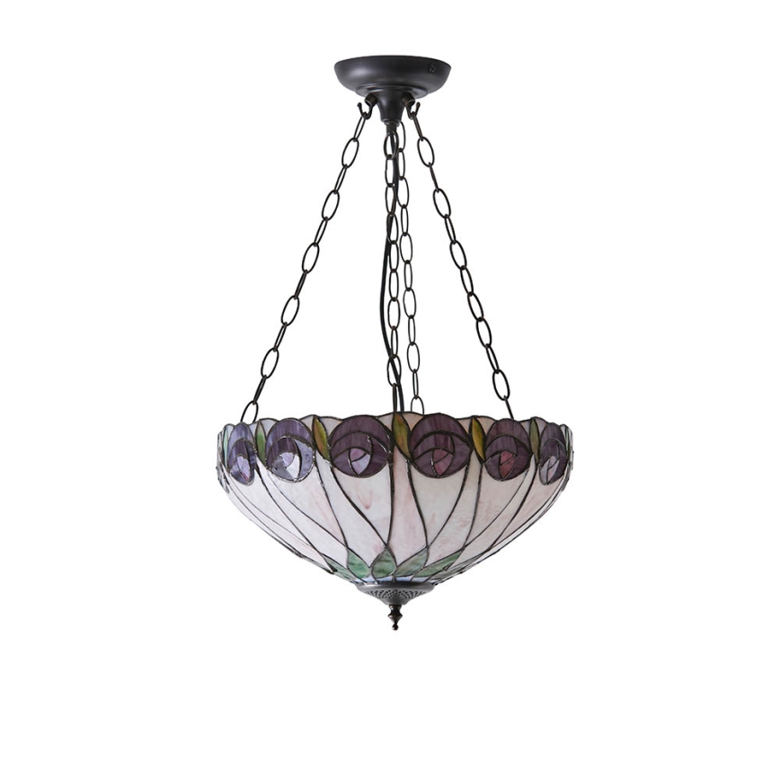 Endon 64175 - Láncra függesztett Tiffany HUTCHINSON 3x E27/60W/230V Ø 40 cm