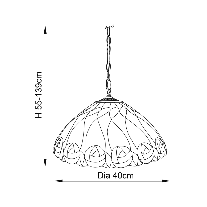 Endon 64176 - Tiffany HUTCHINSON láncos csillár 1xE27/60W/230V átm. 40 cm