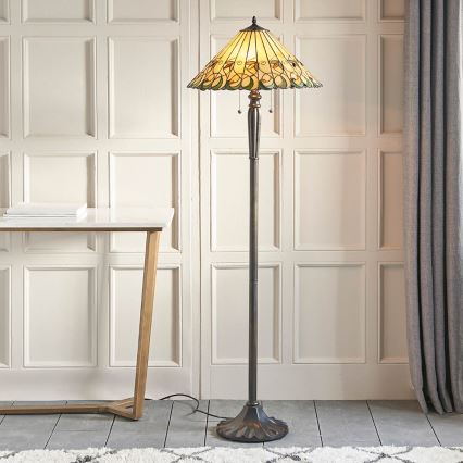Endon 64192 - Tiffany JAMELIA állólámpa 2xE27/60W/230V átmérő 50 cm