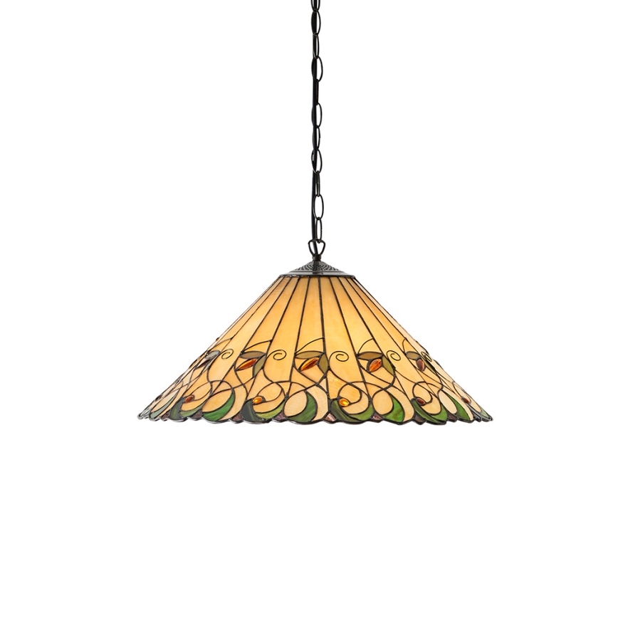 Endon 64194 - Tiffany JAMELIA láncos csillár 3xE27/60W/230V, átmérő 50 cm