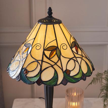 Endon 64195 - JAMELIA Tiffany asztali lámpa, 1xE27/60W/230V, Ø 31 cm