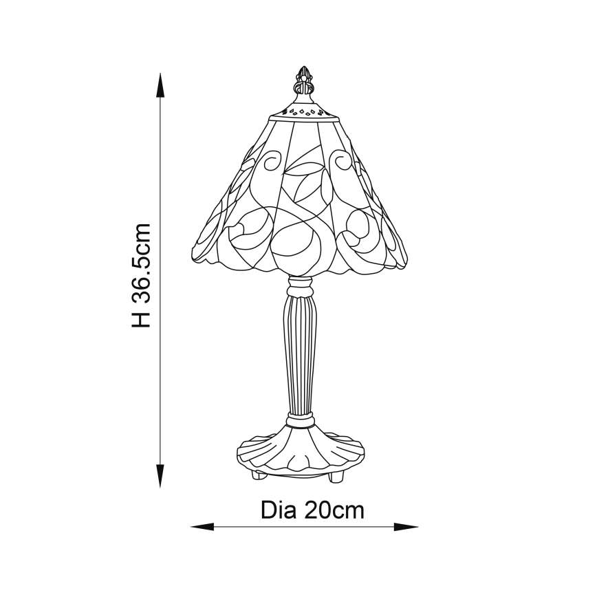 Endon 64196 - Asztali lámpa Tiffany JAMELIA 1xE14/40W/230V átmérő 20 cm