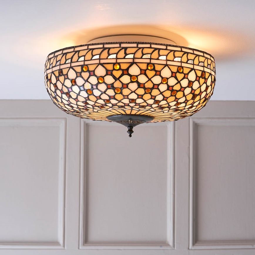 Endon 64276 - Mennyezeti lámpa Tiffany MILLE FEUX 2xE27/60W/230V átm. 45 cm