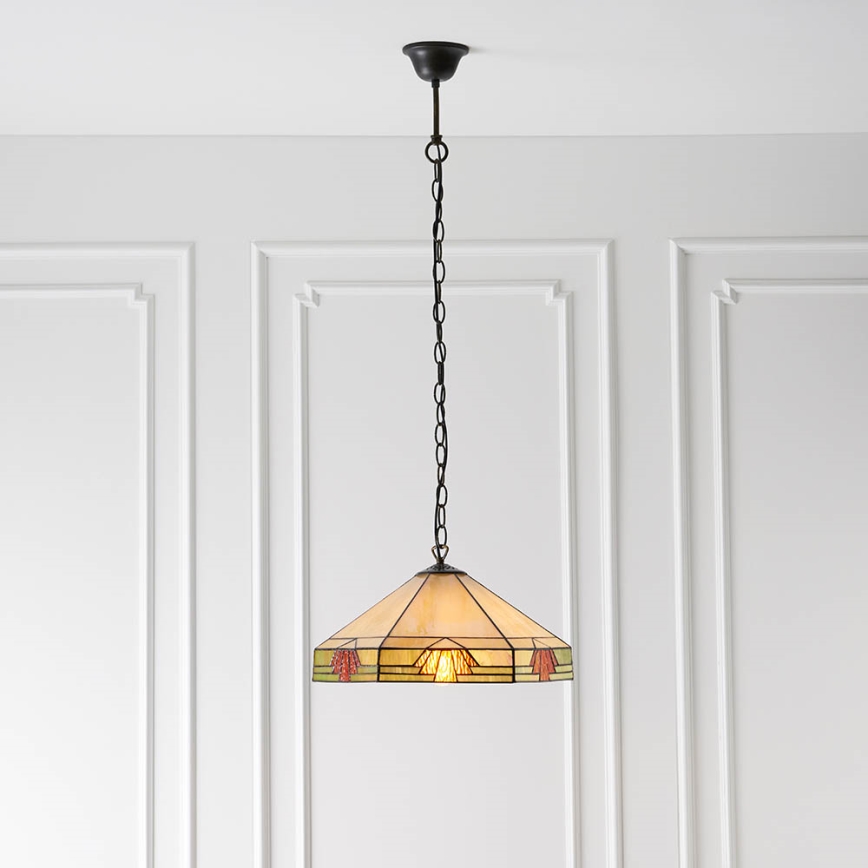 Endon 64285 - Tiffany NEVADA láncos csillár 1xE27/60W/230V átm. 35 cm