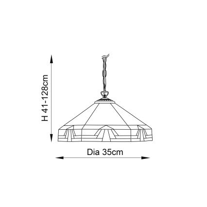 Endon 64285 - Tiffany NEVADA láncos csillár 1xE27/60W/230V átm. 35 cm