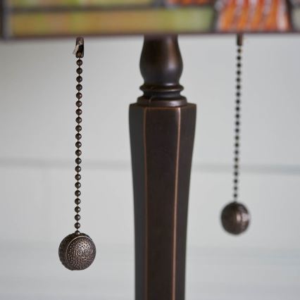 Endon 64286 - Tiffany NEVADA asztali lámpa 2xE27/60W/230V, Ø 40 cm