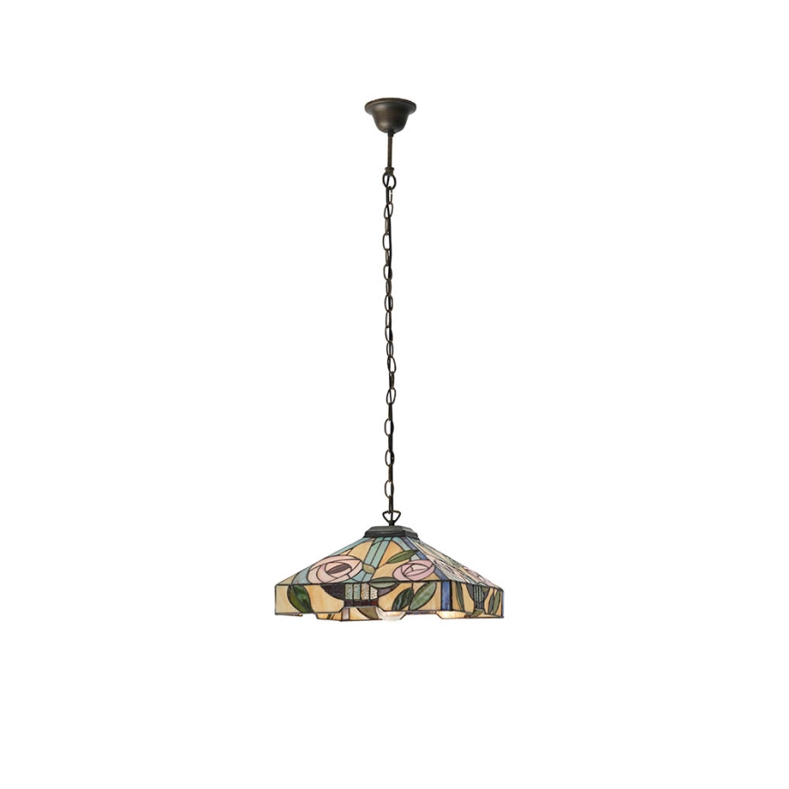 Endon 64385 - Tiffany WILLOW láncos csillár, 1x E27 / 60 W / 230 V, átm. 35 cm