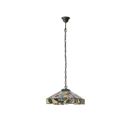 Endon 64385 - Tiffany WILLOW láncos csillár, 1x E27 / 60 W / 230 V, átm. 35 cm