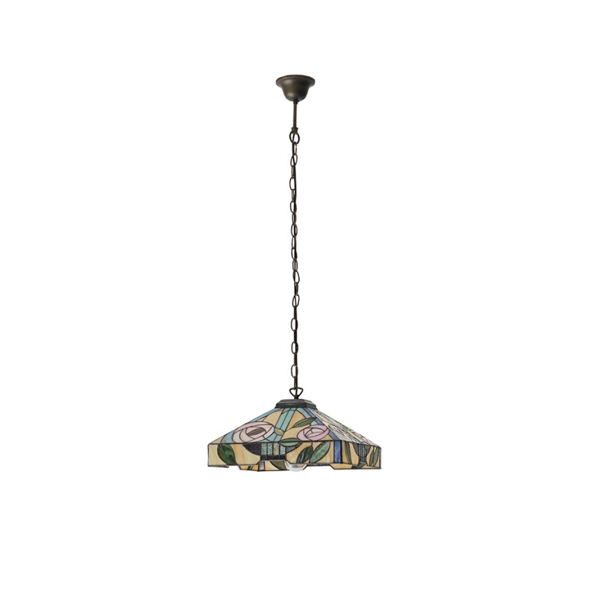 Endon 64385 - Tiffany WILLOW láncos csillár, 1x E27 / 60 W / 230 V, átm. 35 cm