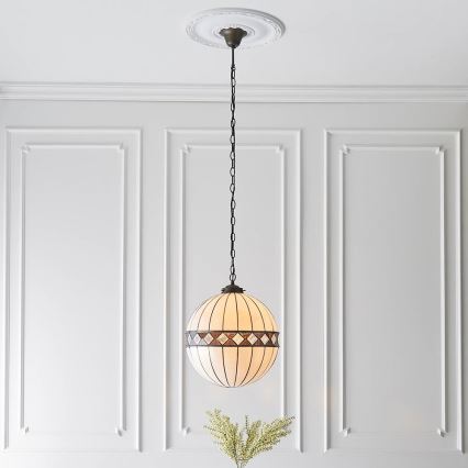 Endon 67045 - Tiffany FARGO láncos csillár 1xE27/60W/230V, átm. 40 cm