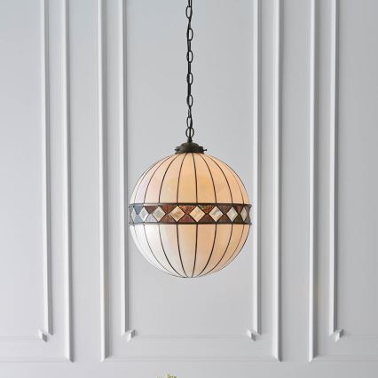 Endon 67045 - Tiffany FARGO láncos csillár 1xE27/60W/230V, átm. 40 cm