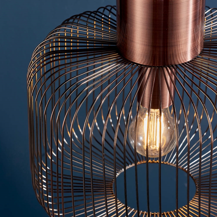 Endon 68986 - NICOLA kábeles függeszték 1xE27/40W/230V réz