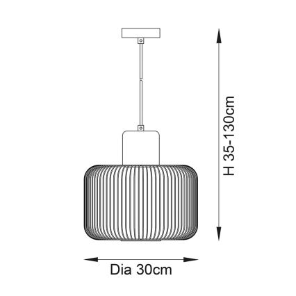 Endon 68986 - NICOLA kábeles függeszték 1xE27/40W/230V réz