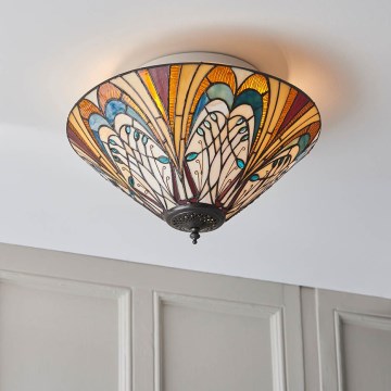 Endon 70241 - Tiffany HECTOR mennyezeti lámpa 2xE27/60W/230V Ø 40 cm