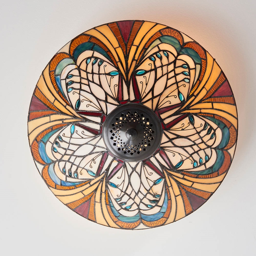 Endon 70241 - Tiffany HECTOR mennyezeti lámpa 2xE27/60W/230V Ø 40 cm