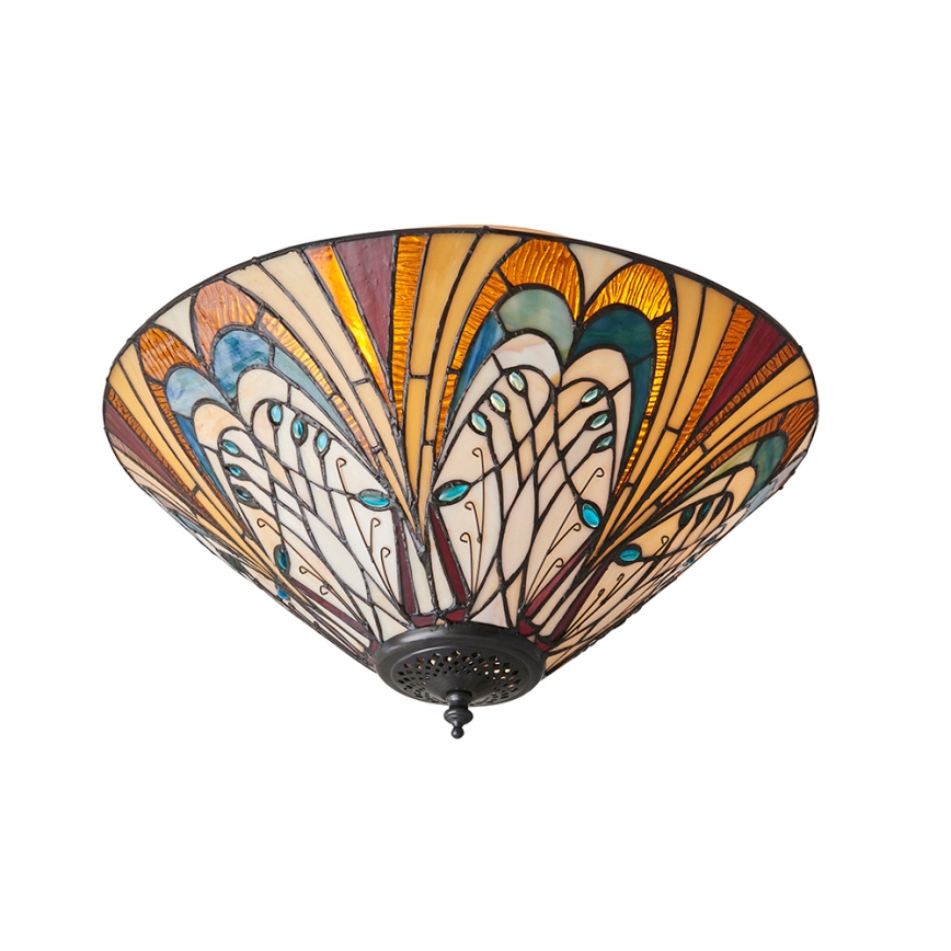 Endon 70241 - Tiffany HECTOR mennyezeti lámpa 2xE27/60W/230V Ø 40 cm