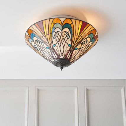 Endon 70241 - Tiffany HECTOR mennyezeti lámpa 2xE27/60W/230V Ø 40 cm