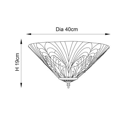 Endon 70241 - Tiffany HECTOR mennyezeti lámpa 2xE27/60W/230V Ø 40 cm