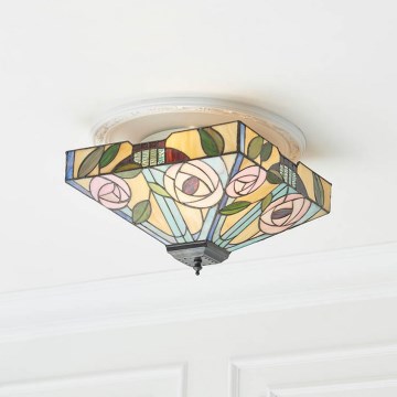 Endon 70699 - Mennyezeti lámpa Tiffany WILLOW 2xE27/60W/230V 35x35 cm