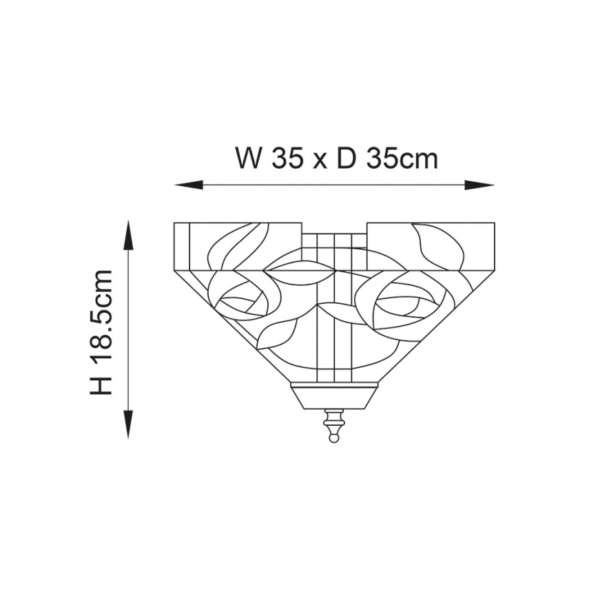 Endon 70699 - Mennyezeti lámpa Tiffany WILLOW 2xE27/60W/230V 35x35 cm
