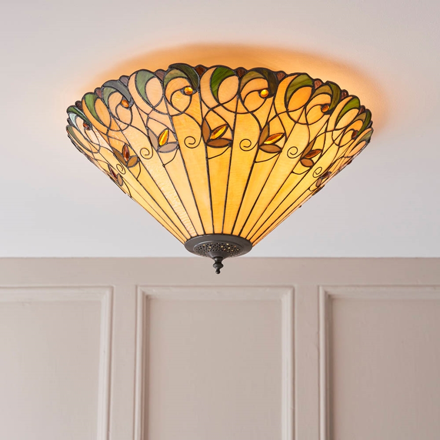 Endon 70706 - Tiffany mennyezeti lámpa JAMELIA 2xE27/60W/230V átm. 50 cm