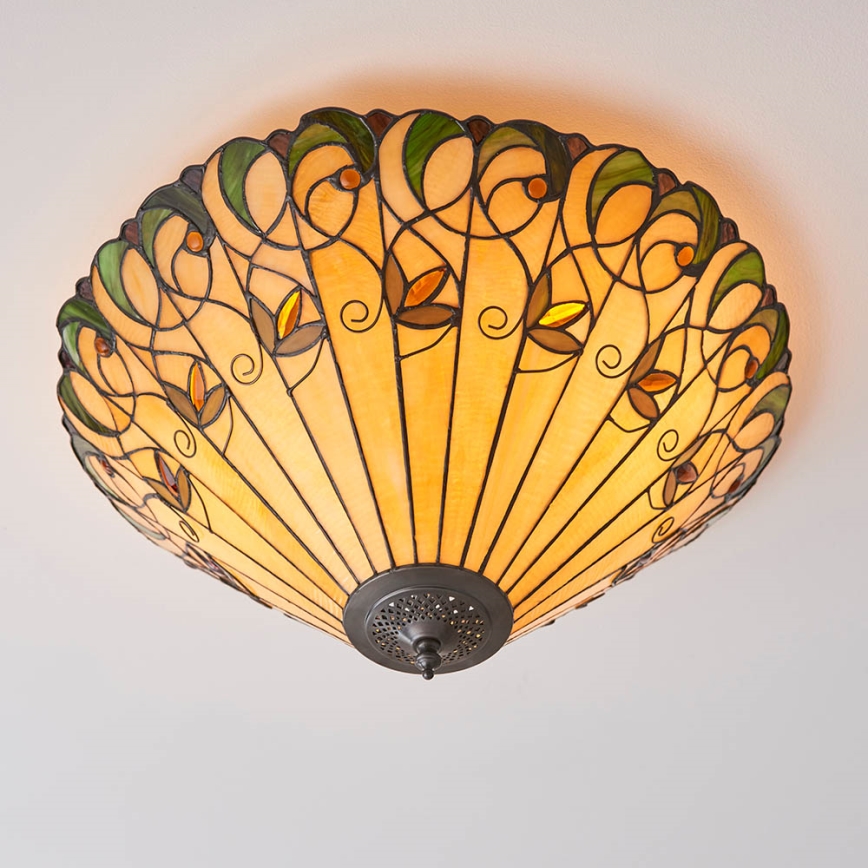 Endon 70706 - Tiffany mennyezeti lámpa JAMELIA 2xE27/60W/230V átm. 50 cm