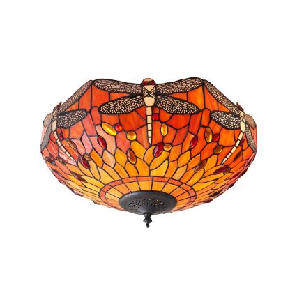 Endon 70721 - Mennyezeti lámpa Tiffany DRAGONFLY 2xE27/60W/230V, átmérő 41 cm