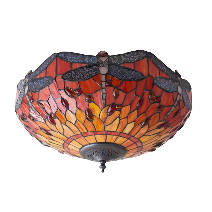 Endon 70721 - Mennyezeti lámpa Tiffany DRAGONFLY 2xE27/60W/230V, átmérő 41 cm
