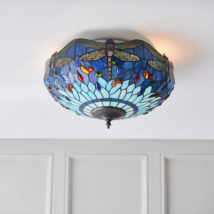Endon 70722 - Tiffany DRAGONFLY mennyezeti lámpa 2xE27/60W/230V átm. 41 cm