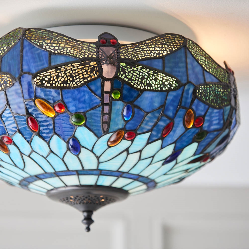 Endon 70722 - Tiffany DRAGONFLY mennyezeti lámpa 2xE27/60W/230V átm. 41 cm