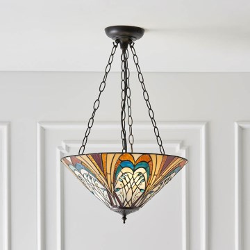 Endon 70750 - Láncos Tiffany HECTOR csillár 3xE27/60W/230V, átm. 40 cm