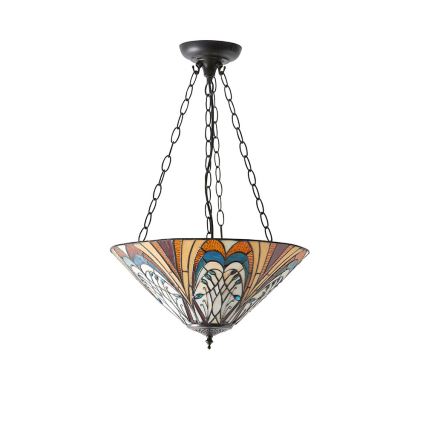 Endon 70750 - Láncos Tiffany HECTOR csillár 3xE27/60W/230V, átm. 40 cm