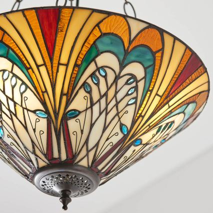 Endon 70750 - Láncos Tiffany HECTOR csillár 3xE27/60W/230V, átm. 40 cm