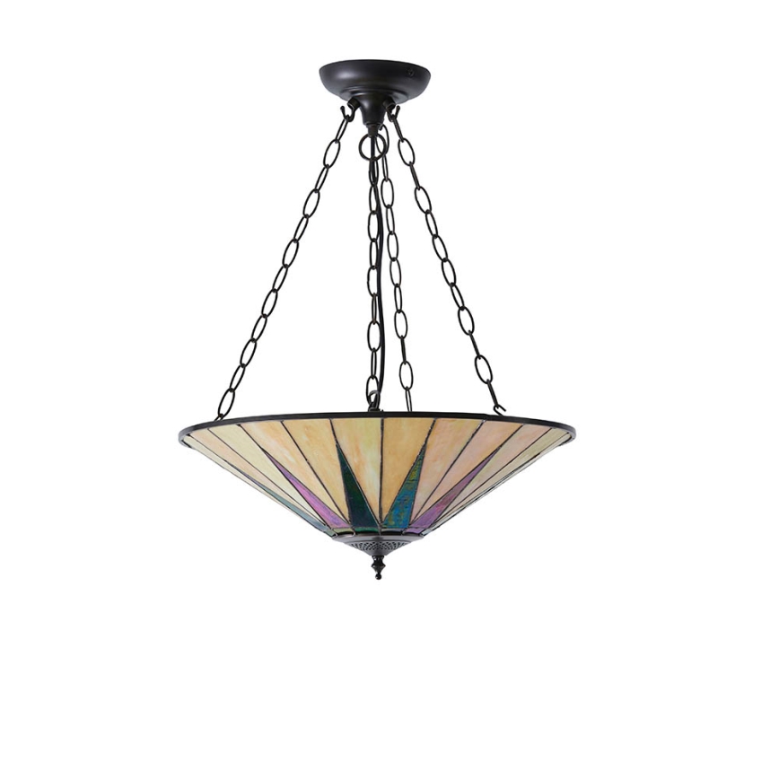 Endon 70754 - Tiffany DARK STAR láncos csillár 3xE27/60W/230V Ø 49 cm