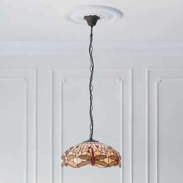 Endon 70824 - Tiffany DRAGONFLY láncon függő csillár 3xE27/60W/230V Ø 41 cm