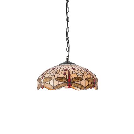 Endon 70824 - Tiffany DRAGONFLY láncon függő csillár 3xE27/60W/230V Ø 41 cm