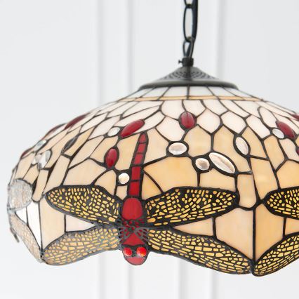 Endon 70824 - Tiffany DRAGONFLY láncon függő csillár 3xE27/60W/230V Ø 41 cm