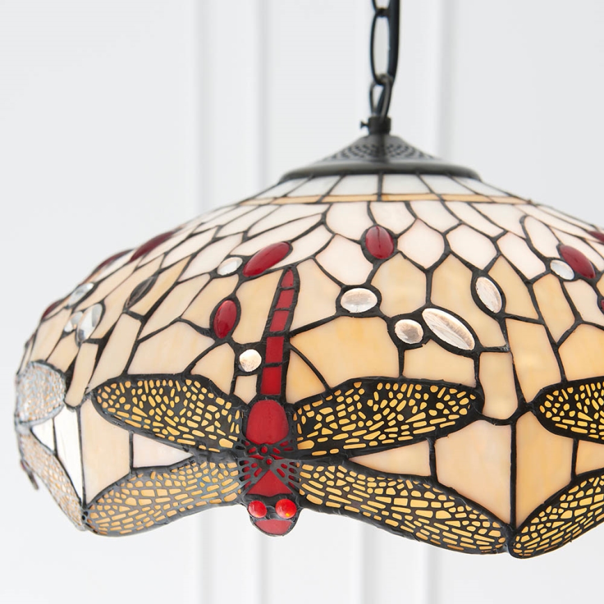 Endon 70824 - Tiffany DRAGONFLY láncon függő csillár 3xE27/60W/230V Ø 41 cm