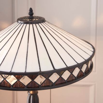 Endon 70935 - FARGO Tiffany-stílusú asztali lámpa, 2x E27 (max. 60 W), 230 V, átmérő 41,5 cm